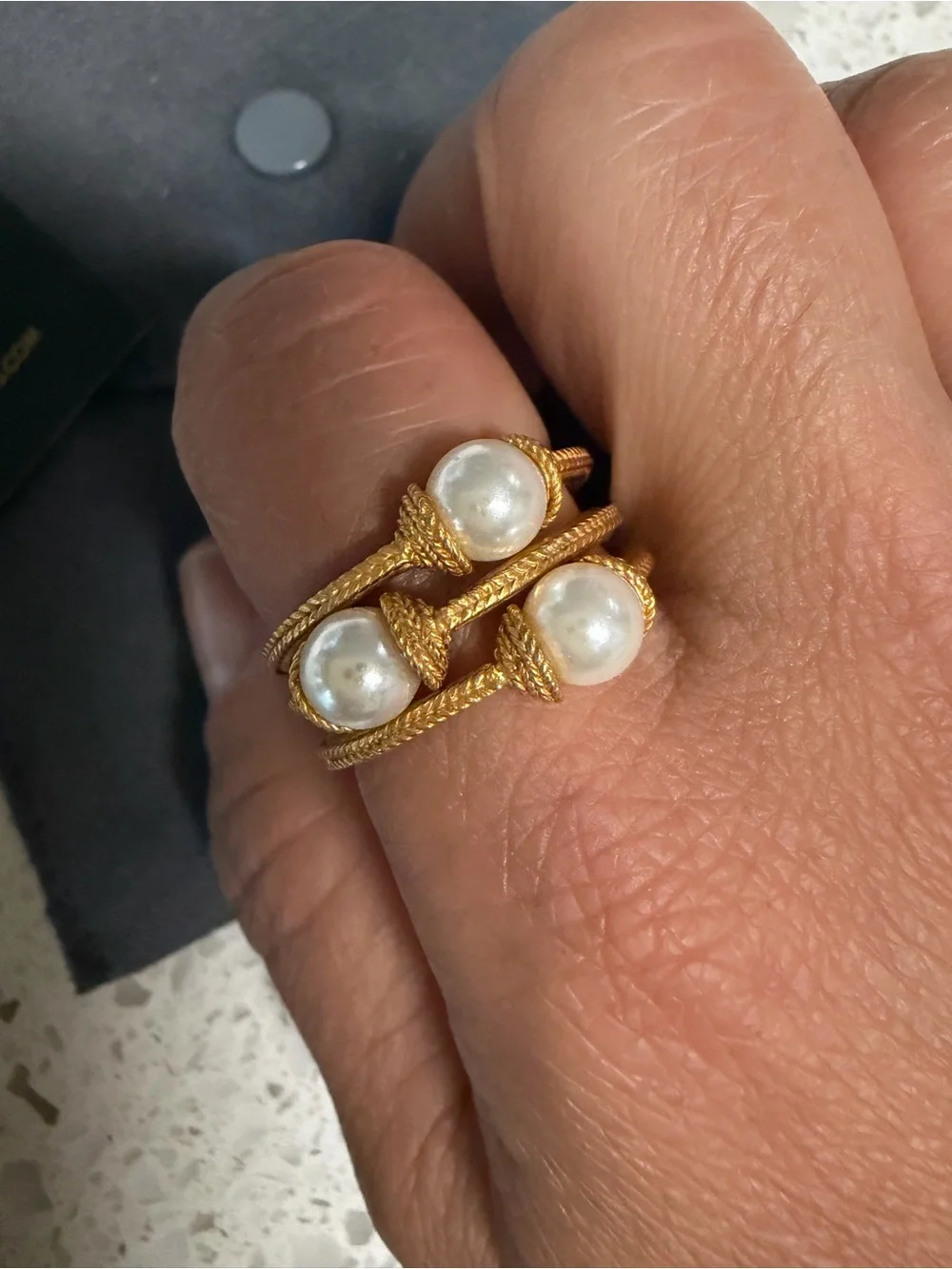 Julie Vos Gold-Tone Hoop Drop Earrings with Pearl Accent - Gold
